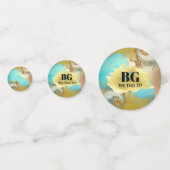 ジオード風ゴールドブルー水彩アガタパーティ コンフェッティ (裏面)