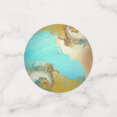 ジオード風ゴールドブルー水彩アガタパーティ コンフェッティ (スモール正面)