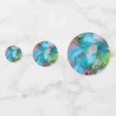 ジオード フェイクゴールド ブルー パープル ペコック シック アゲート コンフェッティ (正面)