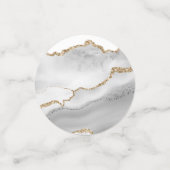 ジオード フェイクゴールド ホワイト ウォーターカラー アゲート シック コンフェッティ (スモール正面)