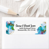 ジオーフェイクド金ゴールドブルーピーコックアゲート宝石モダン石 ラベル (インサイチュ)