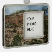 ジオ擦り切れたン国立公園の岩壁 シルバープレートフレームオーナメント (右)