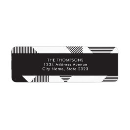 ジオ白黒ストライプ差出人住所 ラベル