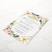 ジオ赤面フローラドラゴンフライキンセアニェラ金ゴールド 箔招待状 (回転した状態)