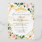 ジオ赤面フローラ金ゴールドトンフライキンセアニェラ 箔招待状 (正面)