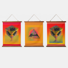 ジオ・ウッド・トッピング・ウォール・タペストリー 吊り下げ型タペストリー