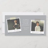 ジオ・グレイ十字カラーブロックフォト卒業 サンキューカード (裏面)