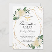 ジオ ゴールド フローラル メディカル ナーシング 卒業パーティー 招待状 (正面)