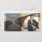 ジオ・ブラウン・クロスカラー・ブロック写真卒業 サンキューカード (正面)