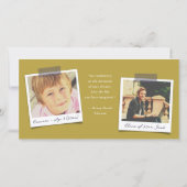 ジオ・ブルーのクロスカラー・ブロック写真の卒業 サンキューカード (裏面)