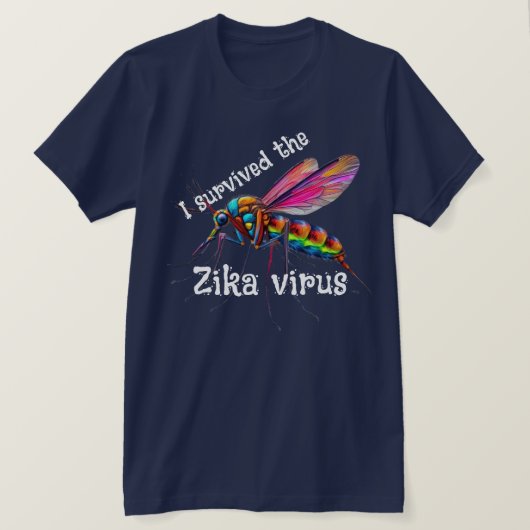 "ジカ熱 に勝った" 蚊 Tシャツ (デザイン正面)
