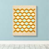 ジガグアンドダイヤモンド抽象芸術アート キャンバスプリント (インサイチュ (ウッドフロア))