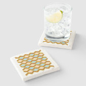 ジガグアンドダイヤモンド抽象芸術アート ストーンコースター (横)