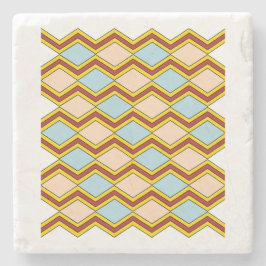 ジガグアンドダイヤモンド抽象芸術アート ストーンコースター