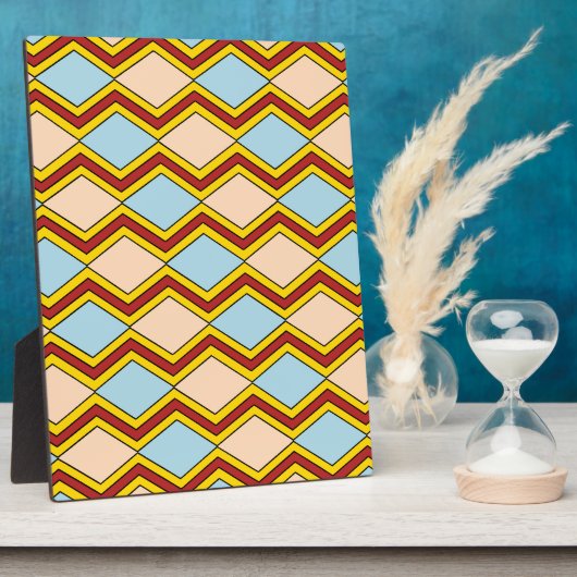 ジガグアンドダイヤモンド抽象芸術アート フォトプラーク (側面)