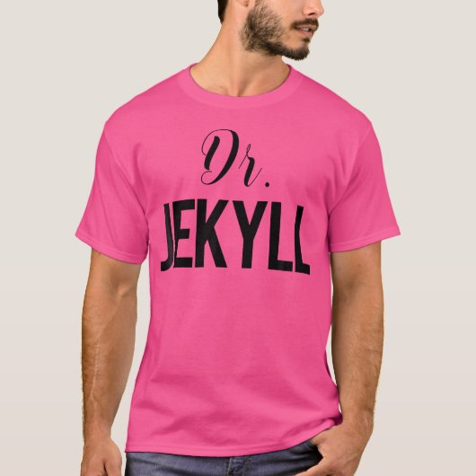 ジキル博士とハイドカップルのハロウィーンの衣装 Tシャツ (正面)