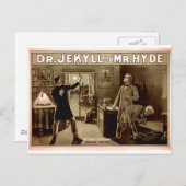 ジキル博士とハイド氏ヴィンテージイラストレーション1880年代 ポストカード (正面/裏面)