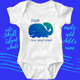 ジキル島グルジアかわいいクジラと名前 ベビーボディスーツ