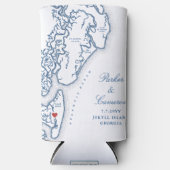 ジキル島ジョージアの地図結婚式の引き出物 スリム缶クーラー (正面)