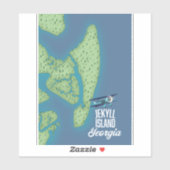 ジキル島ジョージアの地図 シール (シート)