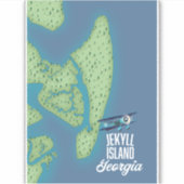 ジキル島ジョージアの地図 シール (正面)