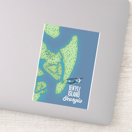 ジキル島ジョージアの地図 シール (詳細)