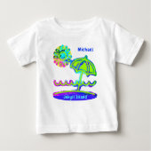 ジキル島ジョージアビーチアンブレラサンアンドウェーブズ ベビーTシャツ (正面)