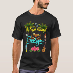 ジキル島ジョージアビーチサマーパームサンセットパ Tシャツ