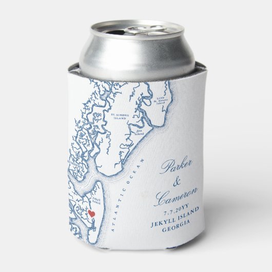 ジキル島ジョージア地図結婚式の引き出物ドリンク 缶クーラー (缶正面)