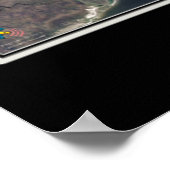 ジキル島ジョージア宇宙衛星地図 ポスター (角)