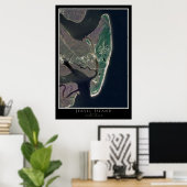 ジキル島ジョージア宇宙衛星地図 ポスター (ホームオフィス)