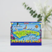 ジキル島ジョージア州 カラフルなポストカード ポストカード (スタンド正面)