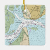 ジキル島フロリダ州地図 セラミックオーナメント (正面)