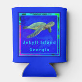 ジキル島GA海ブルー威厳のあるシーカメ 缶クーラー (裏面)