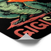 ジギザウルスディノダノヴィオラギサウルスTレックスおもしろいT ポスター (角)