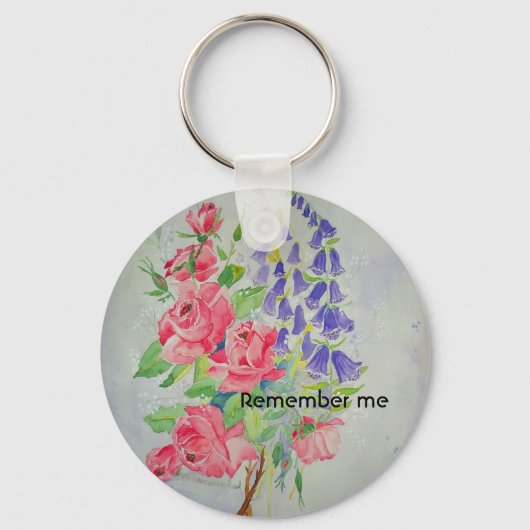 ジギタリスとバラキーチェーン キーホルダー (正面)