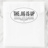 ジグが上がっている 楕円形シール (バッグ)