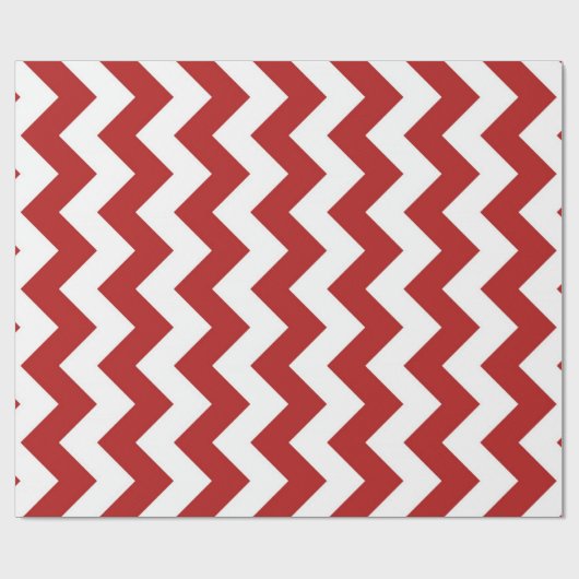 ジグはっきりしたグ赤と白パターのギフトラップ ラッピングペーパー (フラット)
