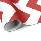 ジグはっきりしたグ赤と白パターのギフトラップ ラッピングペーパー (ロールコーナー)