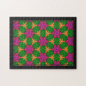 ジグはパズル-組み立てられた抽象的な繰り返しパターン--を見ました ジグソーパズル (横)