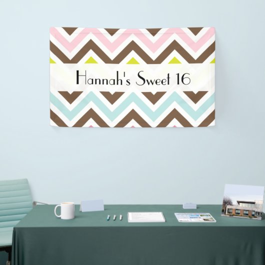 ジグカラフルグザグザグザグザグザグザグザグザグパターン、甘い16 横断幕 (トレードショー)