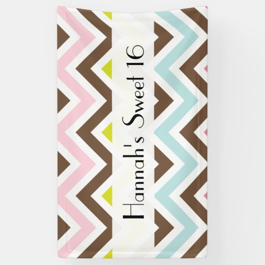 ジグカラフルグザグザグザグザグザグザグザグザグパターン、甘い16 横断幕 (縦)