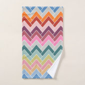 ジグカラフルグザグレトロシェブロン バスタオルセット (ハンドタオル)