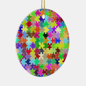 ジグカラフルソーパズルパターン セラミックオーナメント (右)