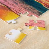 ジグカラフルソーパズル水彩ビーチ夕日 ジグソーパズル (側面)