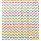 ジグカラフルモダンザグパターン シャワーカーテン (正面)