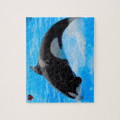 ジグサトウクジラまたはキラークジラ ジグソーパズル (縦)