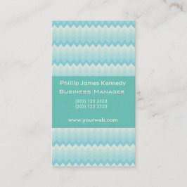 ジグザグおよびジグザグのミントのシェブロンパターンアポイントメント 予約カード