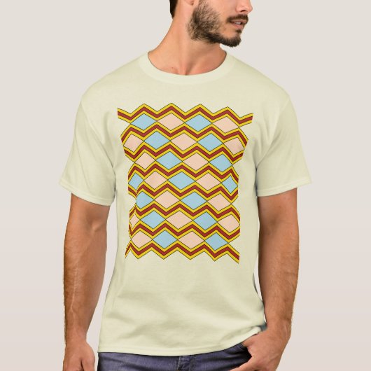 ジグザグとダイヤモンドの抽象芸術 Tシャツ (正面)