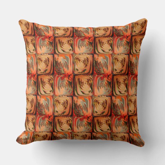 ジグザグの抽象デザイン付き煮込み正方形 クッション (正面)